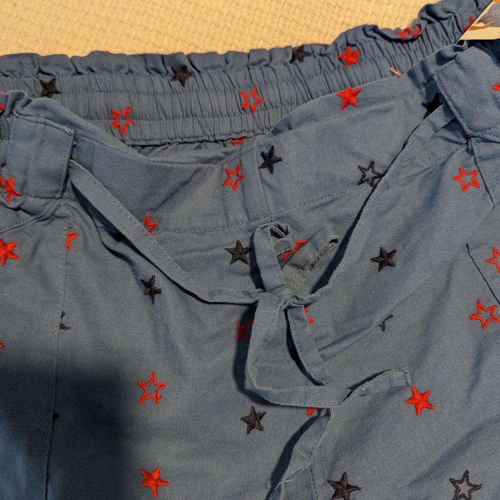 Star-Patterned Blue Shorts